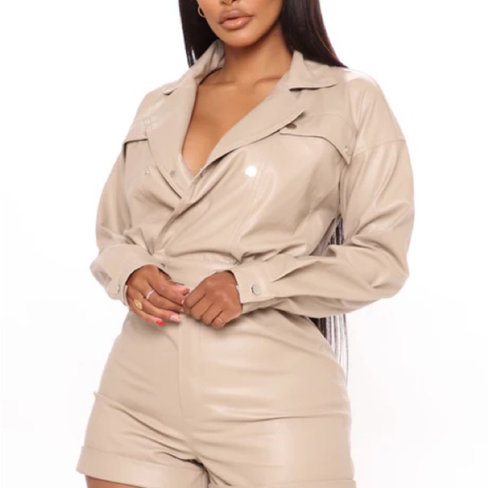 Fashion Nova Taupe Romper - NEW